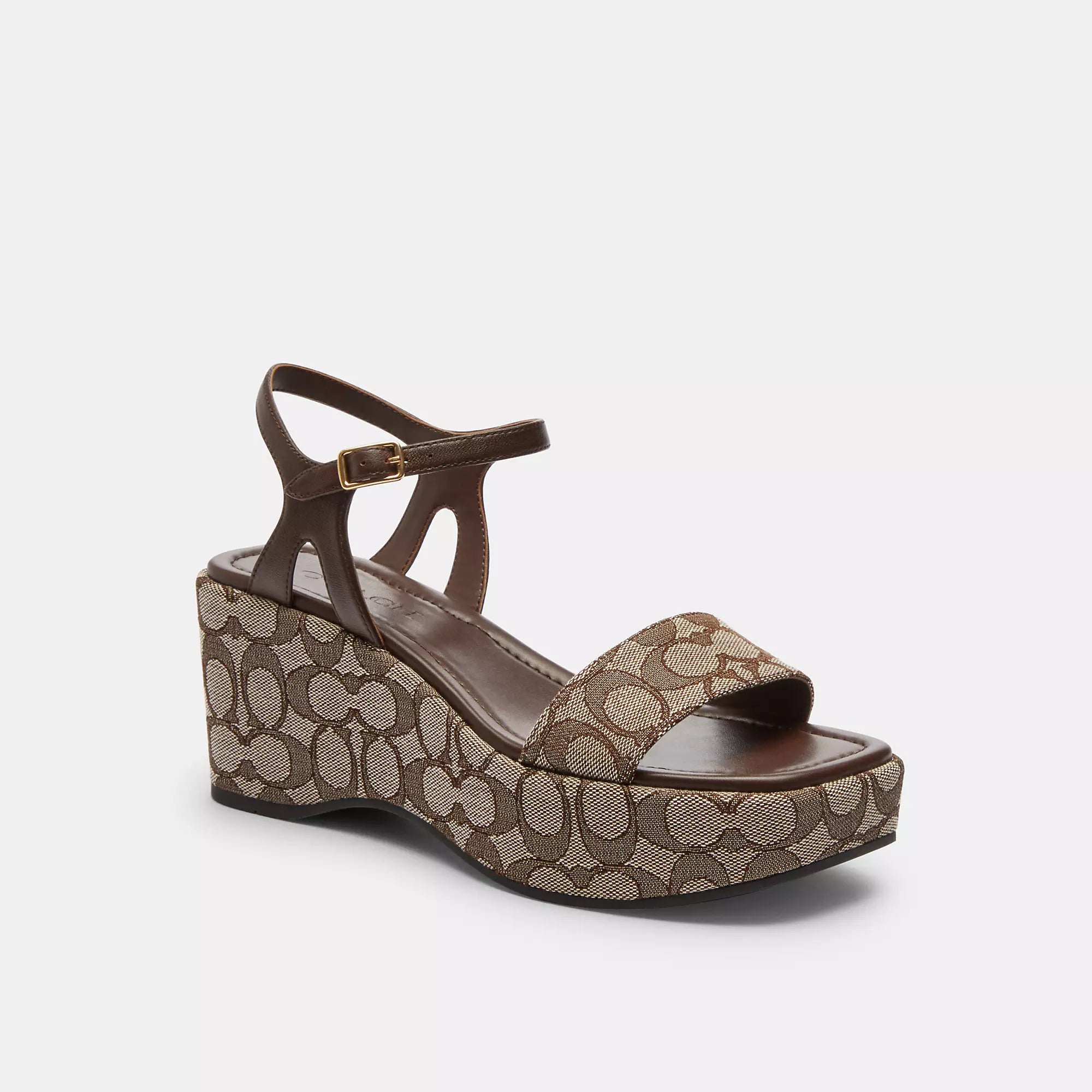 2037 Coach Outlet Gale Wedge Sandal In Signature Jacquard