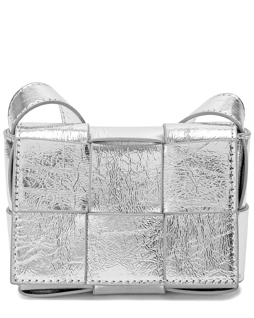 2000 Tiffany & Fred Mini Woven Metallic Leather Crossbody