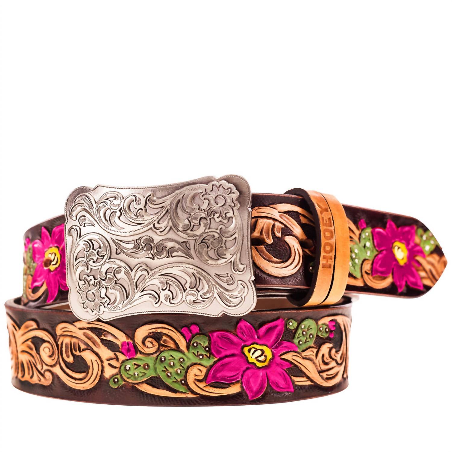 2244 Women's Senorita Belt In Brown fuschia