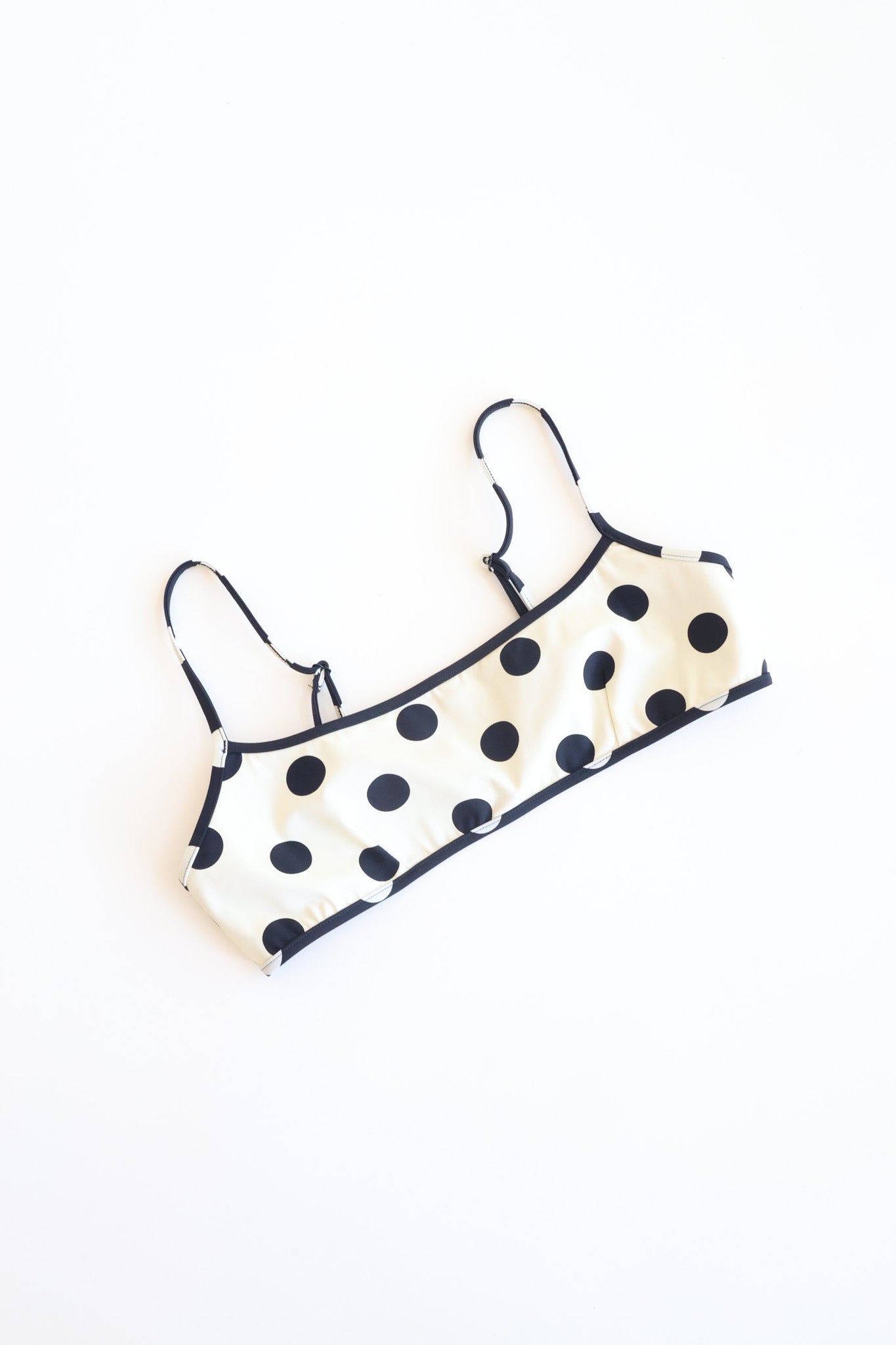 NU SWIM Dice Top Polka Dot Cream and Black