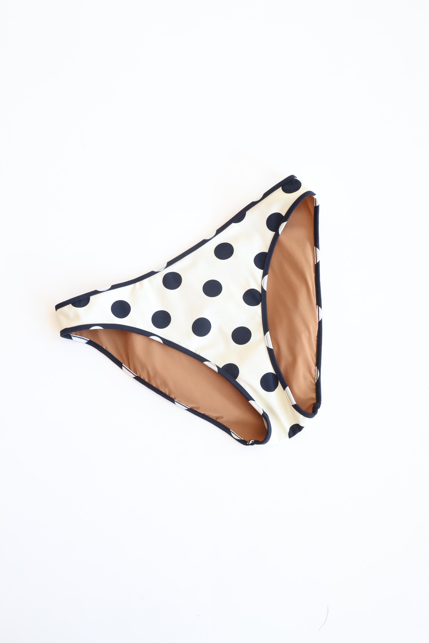 NU SWIM High Cut Bottom Polka Dot Cream and Black