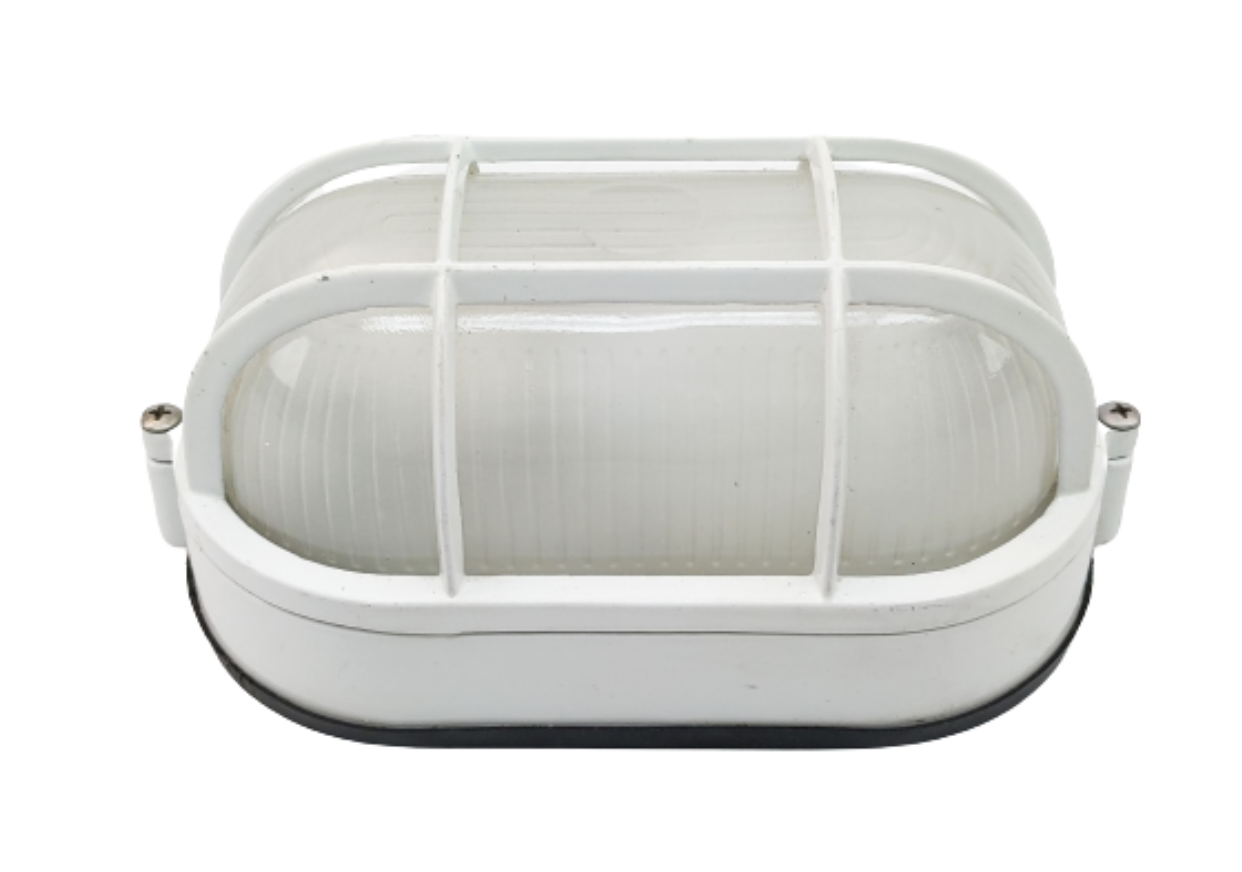 SECOND WIND SALES Marine Boat E134764 NB F09 Exterior Oval Bunker Bulkhead Caged Deck Wall Light