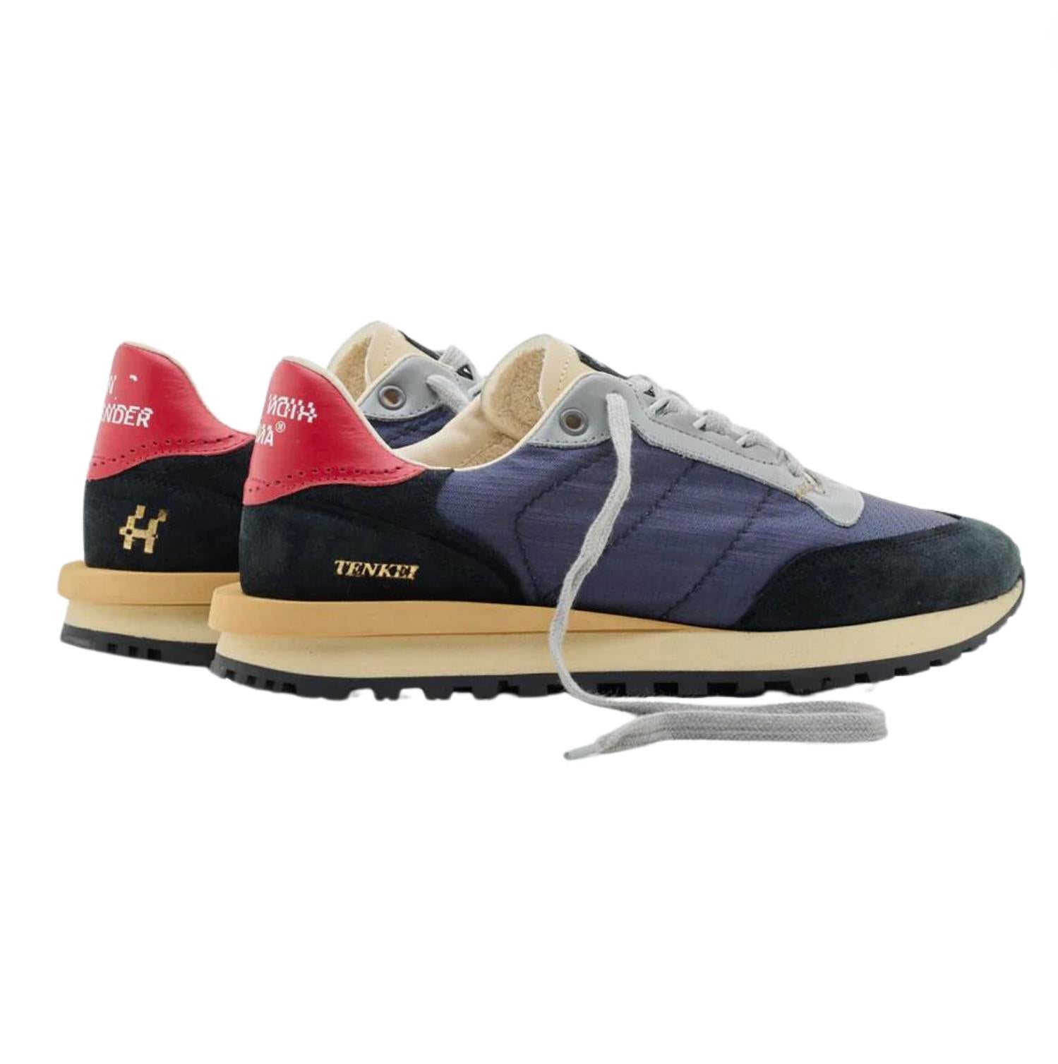 2244 Men's Tenkei Prime Art Sneakers In Charcoal Red