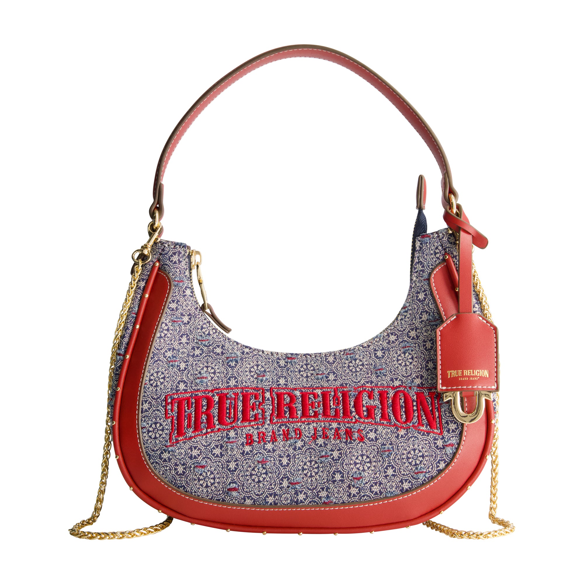 2324 True Religion Striped Denim Small Hobo