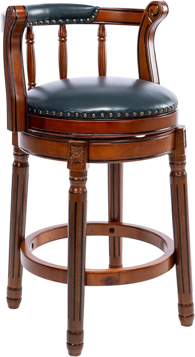 2594 Streamdale Blue Leather Swivel Bar Stool