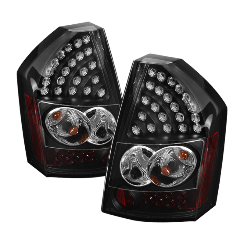 Spyder Black LED Tail Lights: Chrysler 300C 2008   2010
