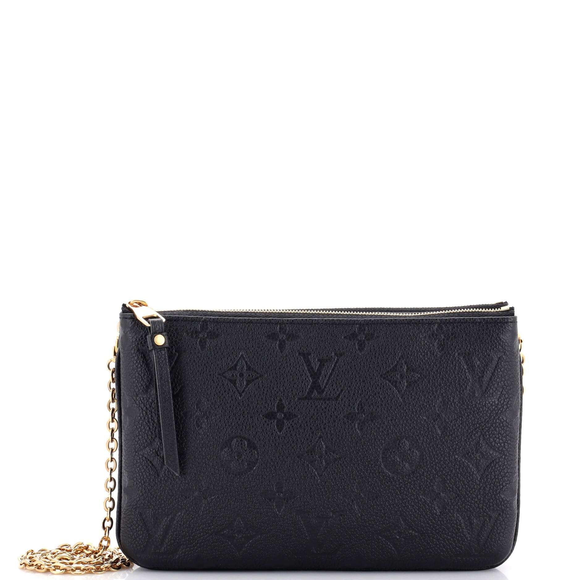 2860 Double Zip Pochette Monogram Empreinte Leather