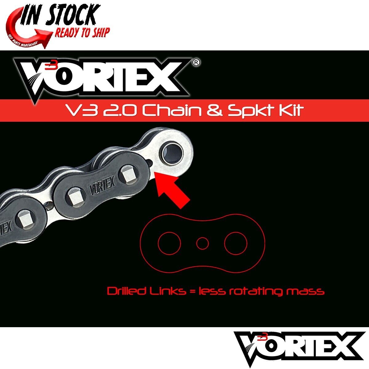 Vortex 520 Chain and Sprocket Kit 16 44 Tooth CK6423 Suzuki GSX S 1000 15 23