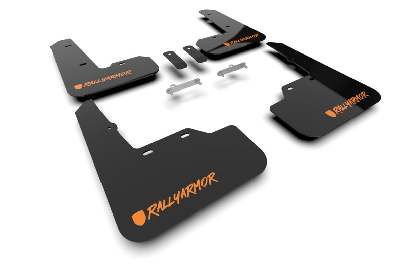 Rally Armor 22 25 Subaru WRX Black UR Mud Flap Altered Font Orange Logo