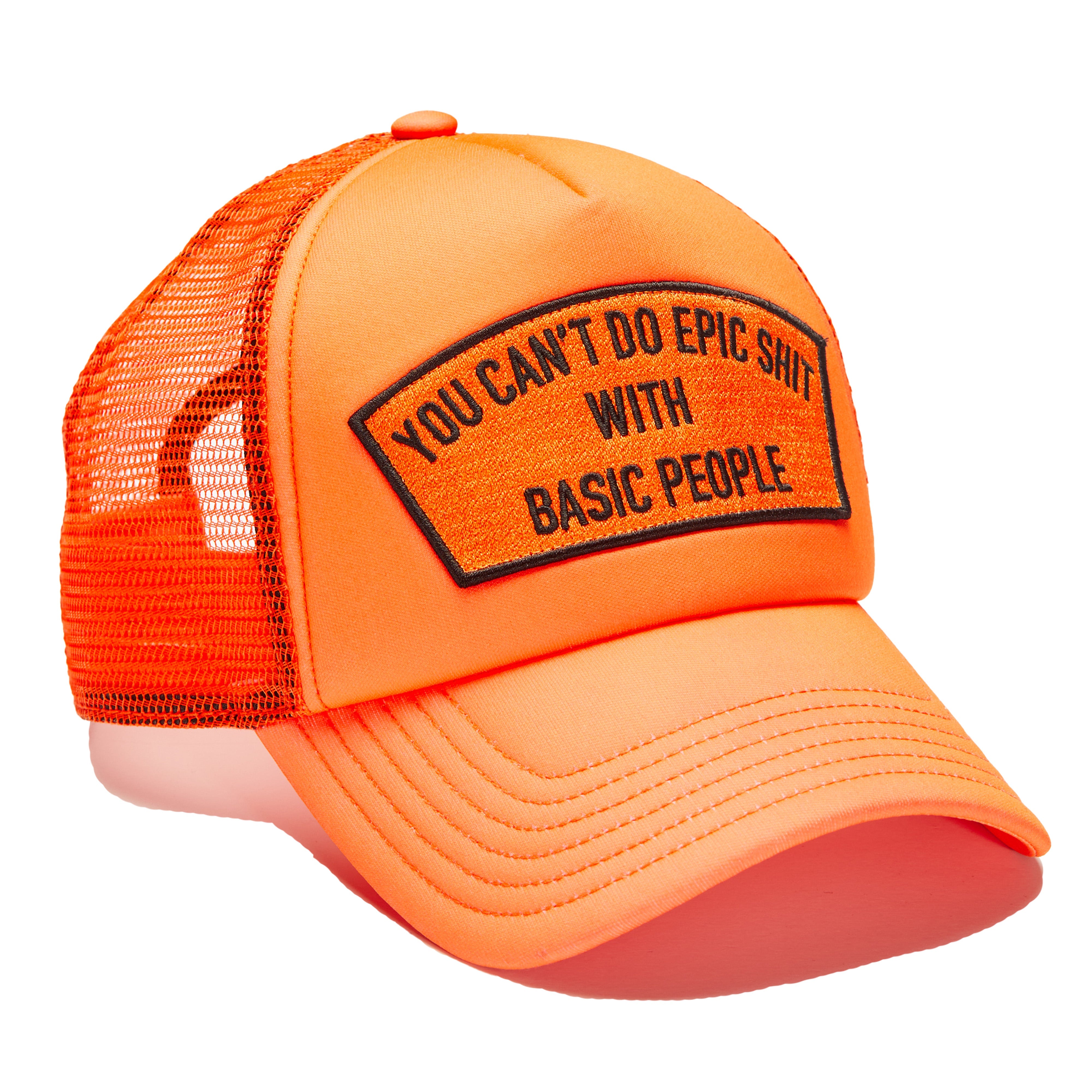 2571 "CANT DO EPIC SHIT" MESH BACK TRUCKER HAT IN CORAL