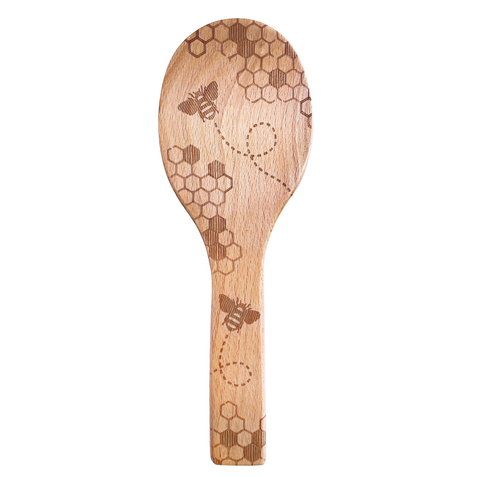 2351 Talisman Designs Laser Etched Beechwood Rice Paddle Honey Bee Collection