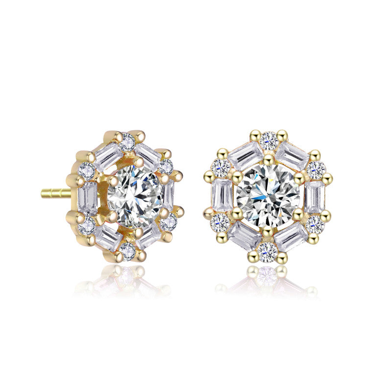 RACHEL GLAUBER Stylish Halo Stud Earrings