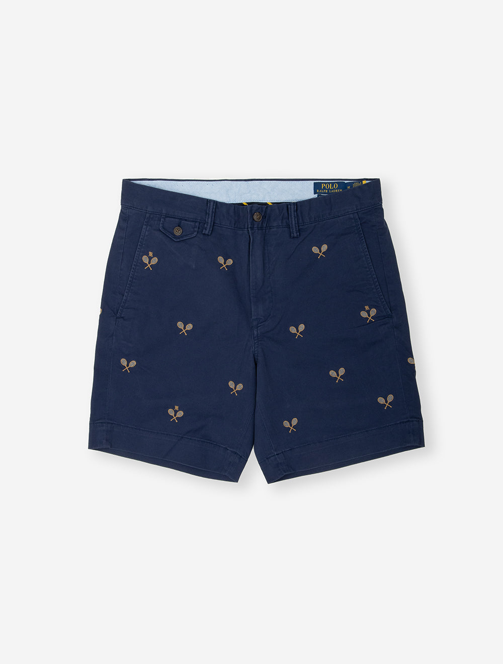 RALPH LAUREN Tennis Racquets Chino Shorts Blue
