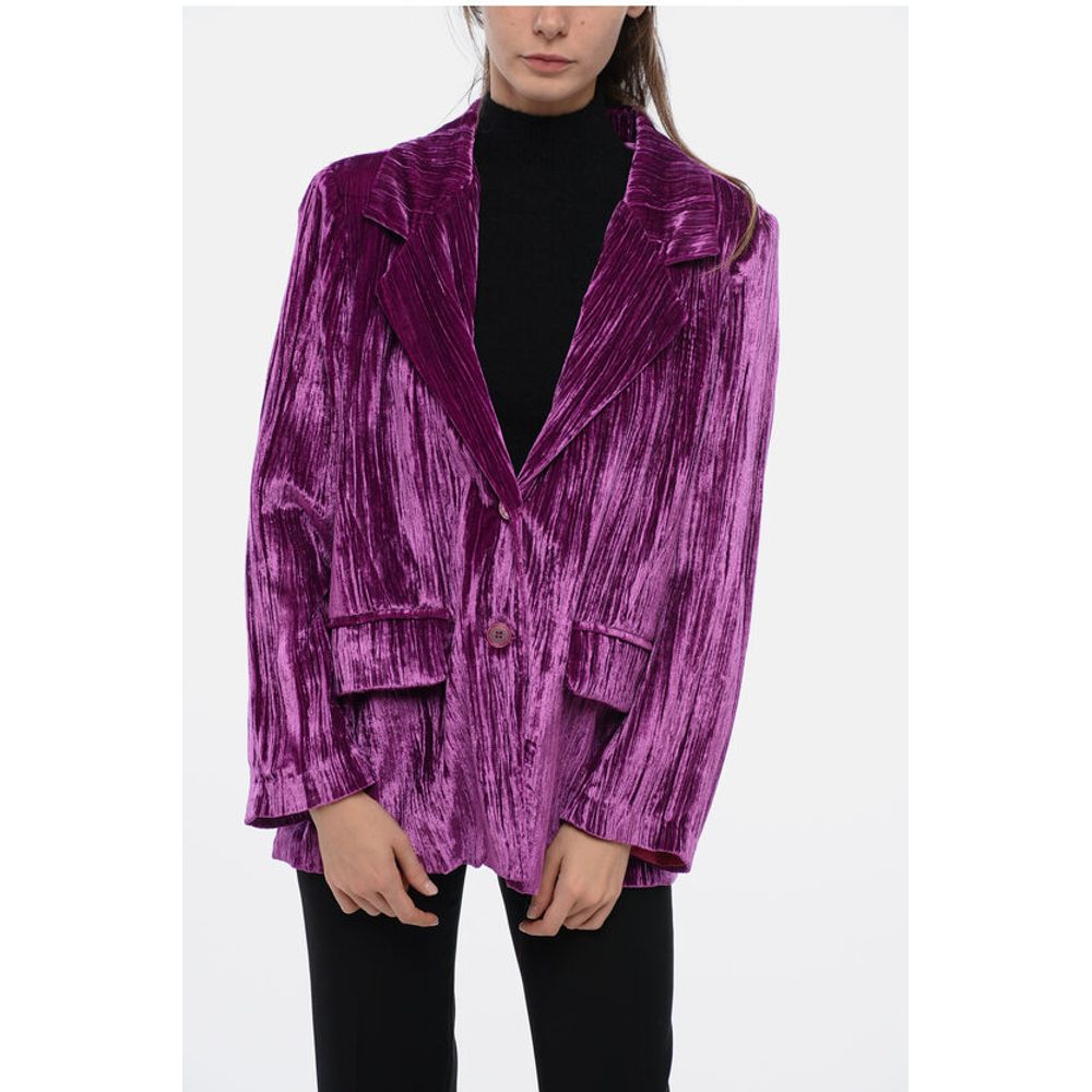 2275 Sleep no More Curly Velvet Loose Fit Blazer with Paded Men's Shoulder