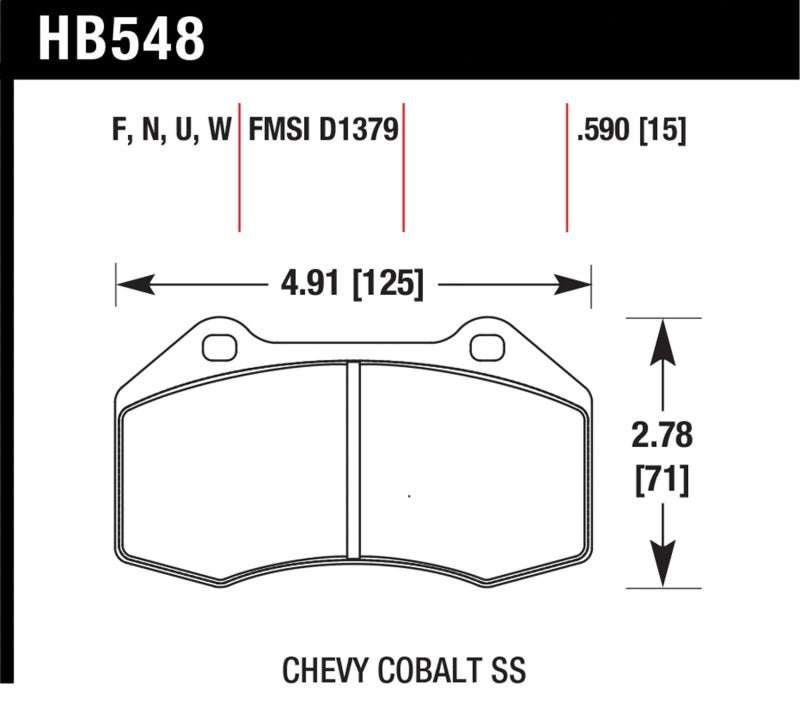 HAWK PERFORMANCE Hawk Renault Clio / Cobalt SS DTC 70 Front Brake Pads