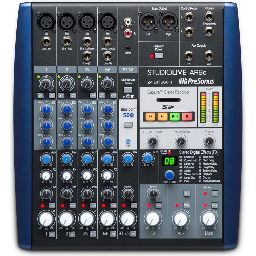PRESONUS StudioLive AR8 8 Channel USB Studio Recording Mixer Audio Interface