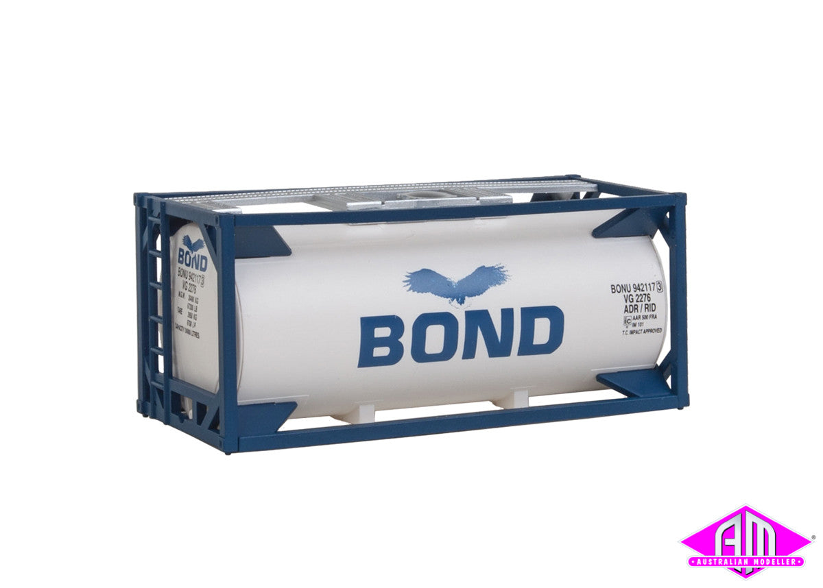 WALTHERS 949 8103   20' Tank Container   Bond (Pre Painted, Unassembled Kit) (HO Scale)