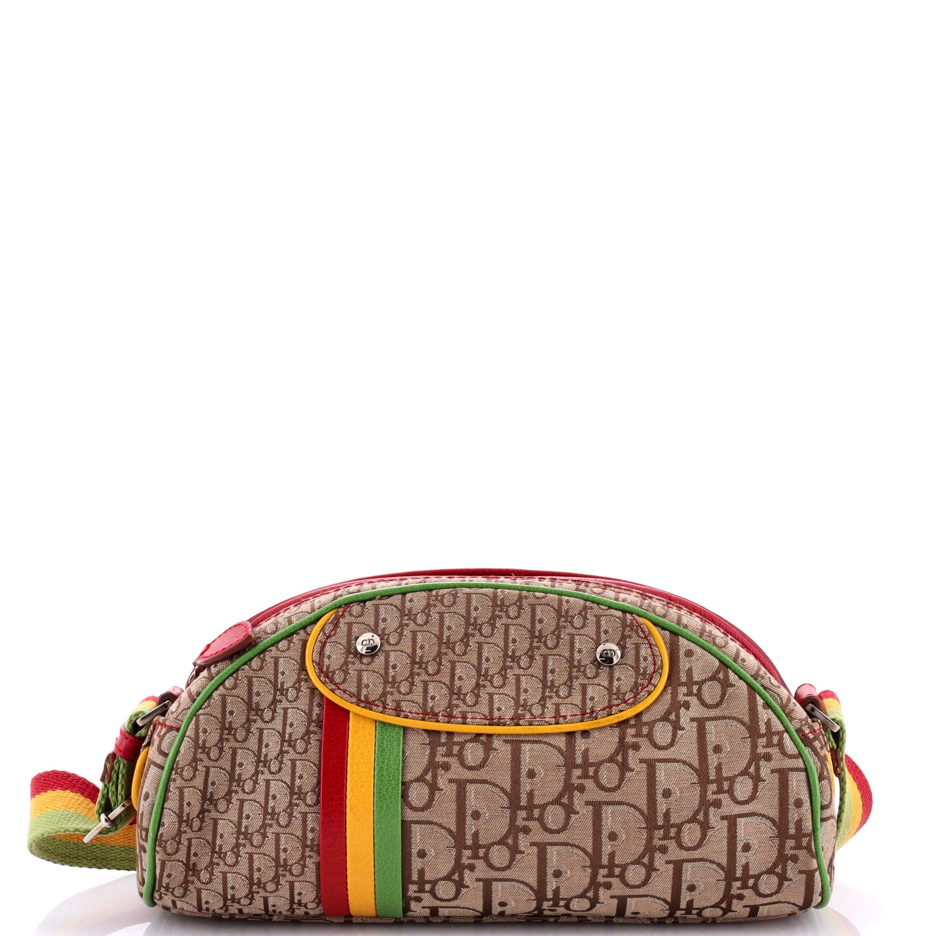 2860 Vintage Rasta Shoulder Bag Diorissimo Canvas Medium