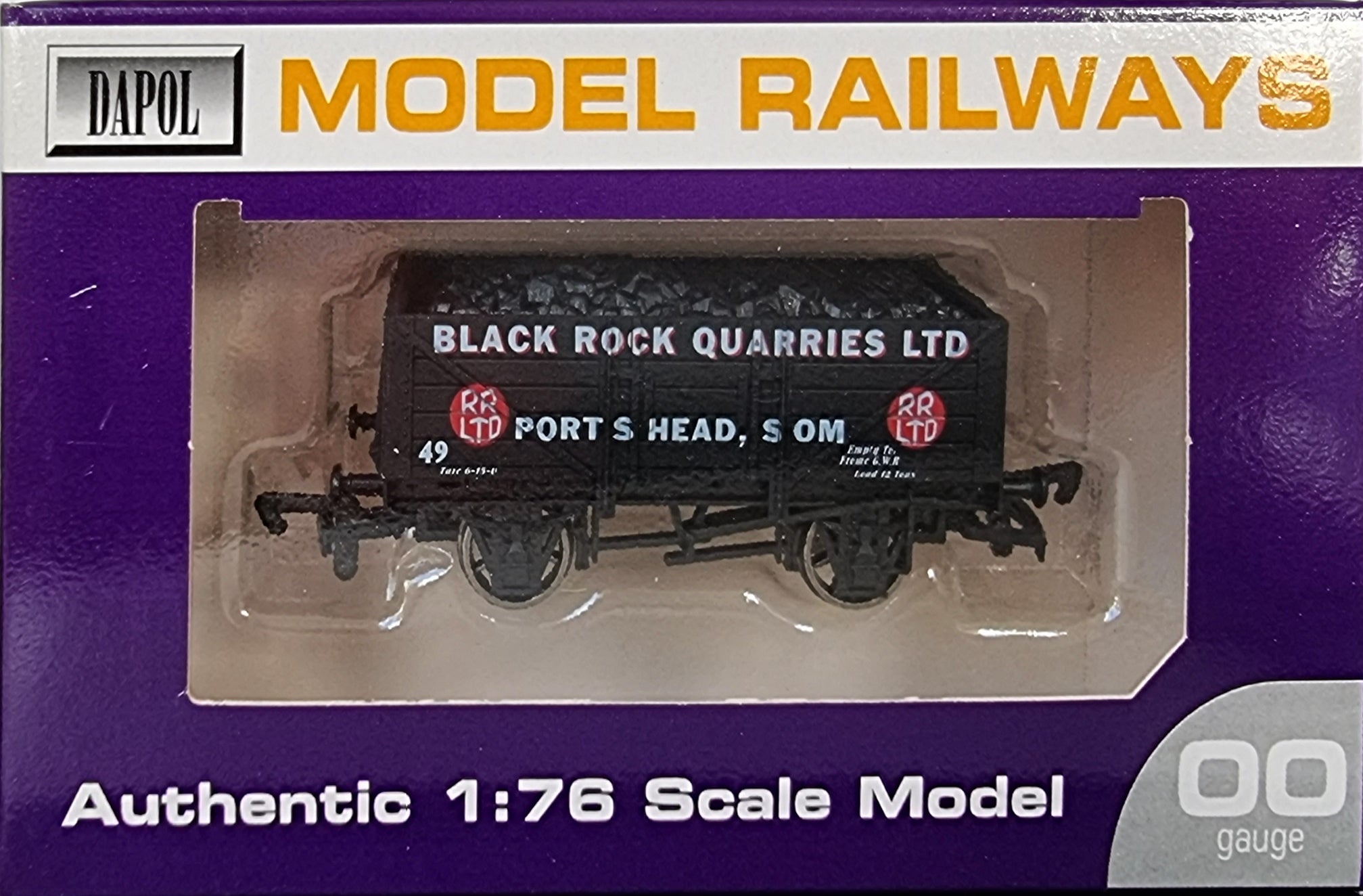 Dapol OO GAUGE 5 PLANK WAGON 10' WHEELBASE Black Rock Quarries