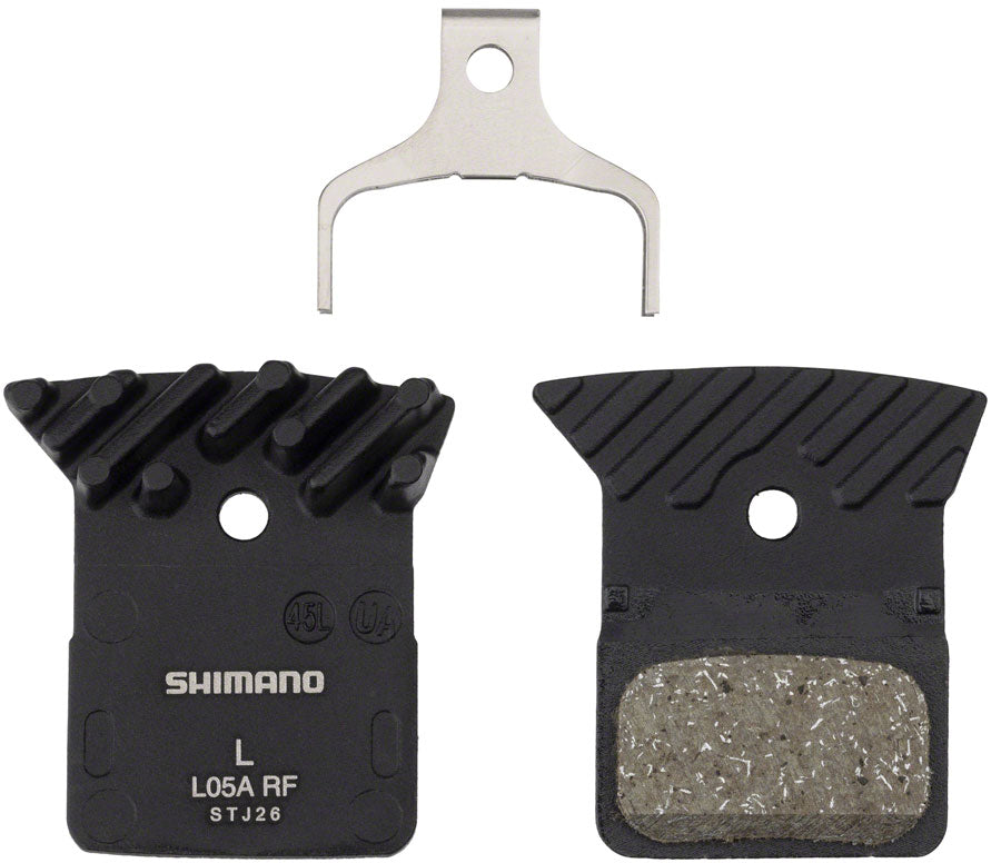 Shimano L05A RF Disc Brake Pad Spring   Resin Compound Finned Alloy Back Plate One Pair