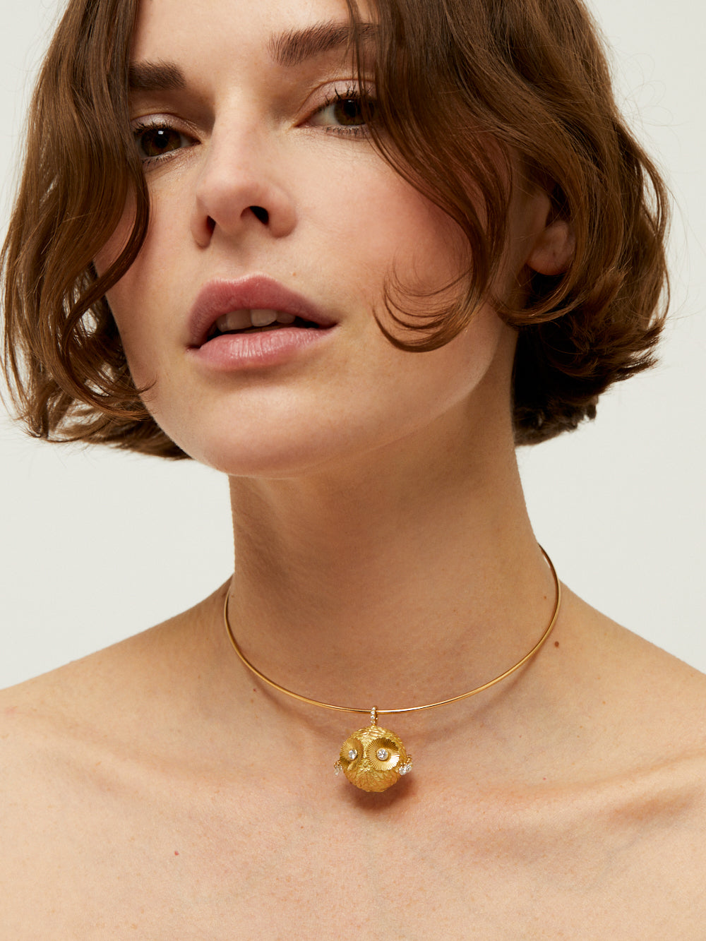 SALOME RICO PENDENTIF CHOUETTE OR JAUNE ET DIAMANT