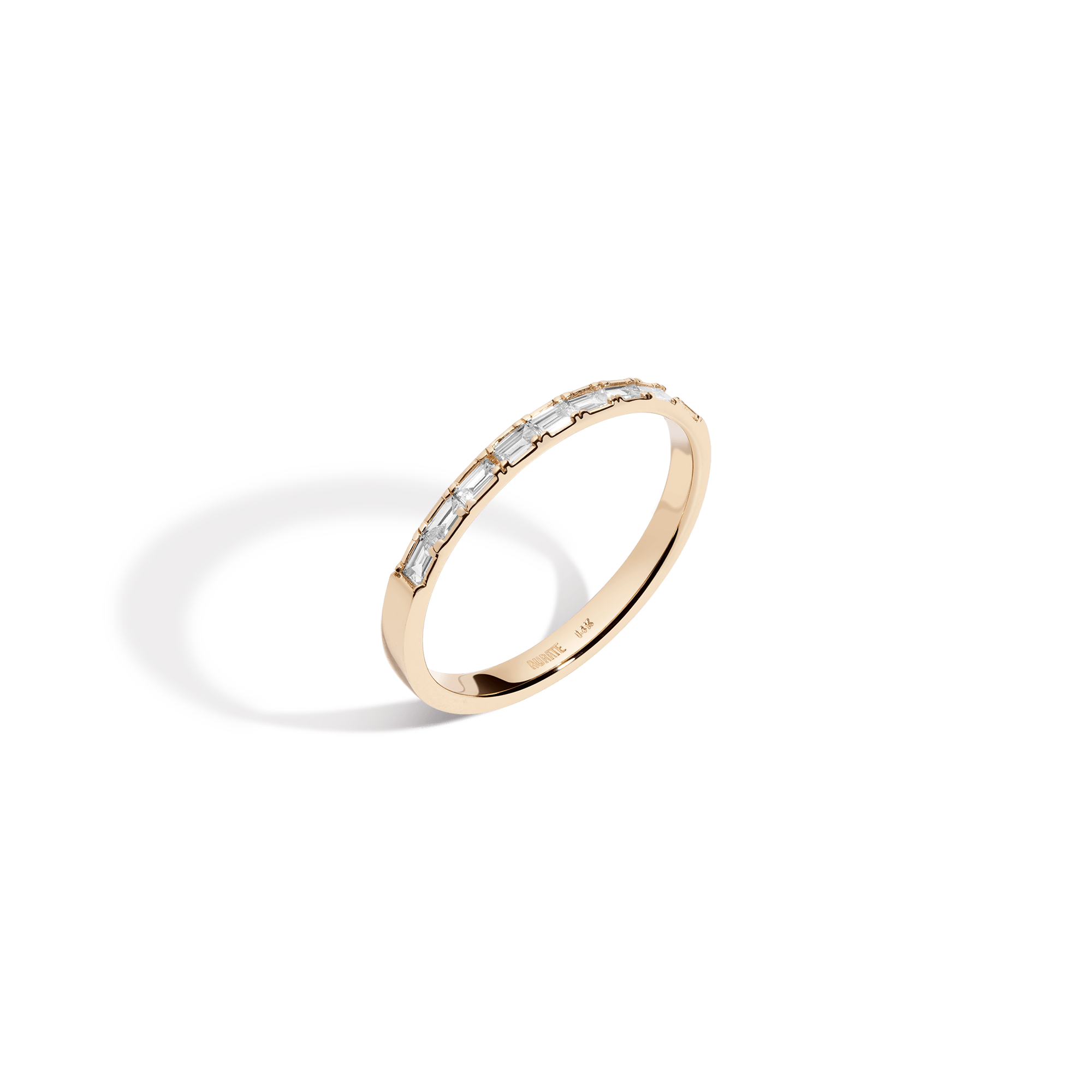AURATE Half Diamond Baguette Ring