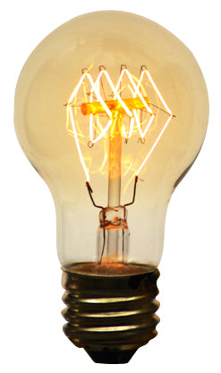 COPPER MOUNTAIN HARDWARE 4 1/4 Inch Diamond Pattern American Style Edison Bulb 40 Watt
