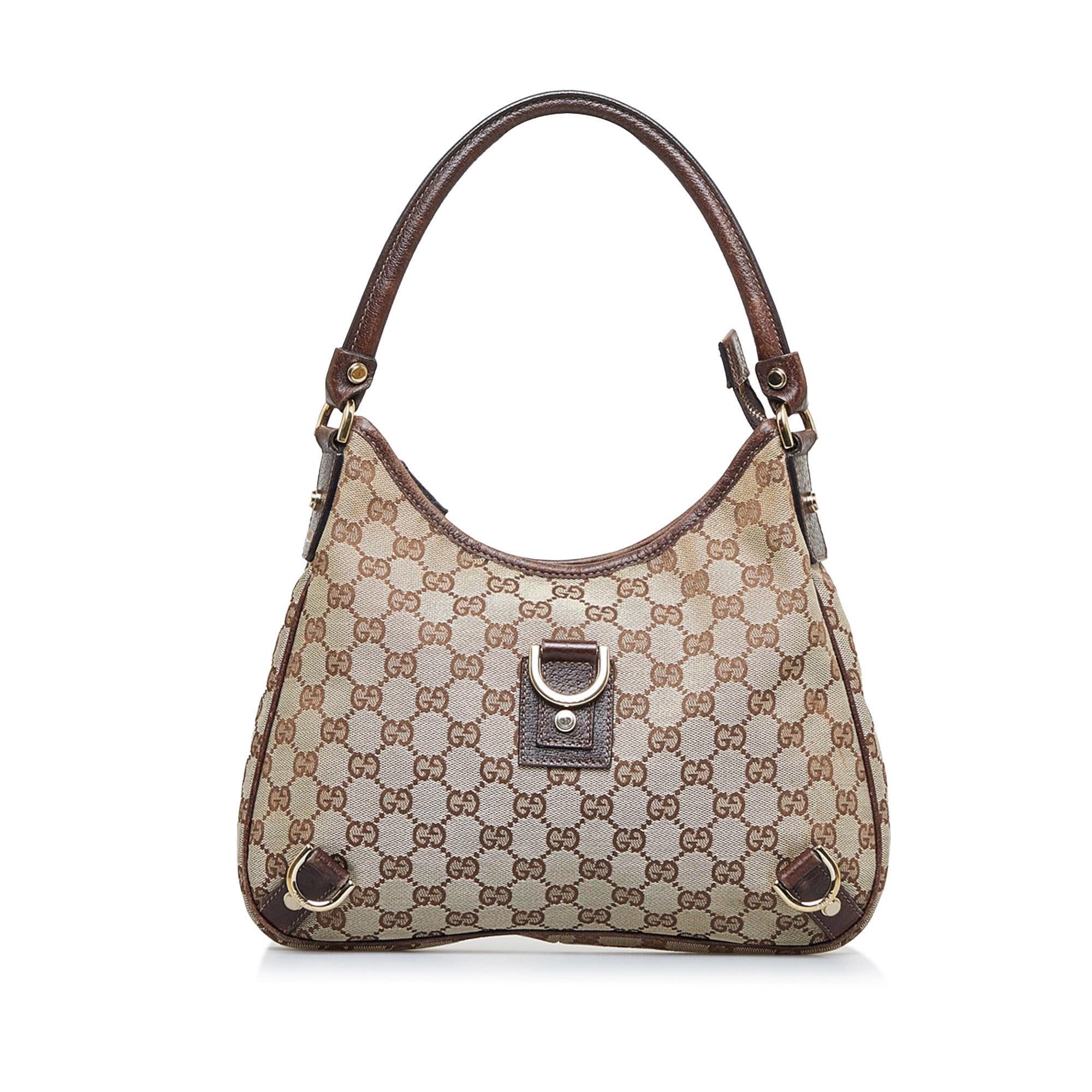 Gucci GG Canvas Abbey D Ring Shoulder Bag (SHG Kzprwn)
