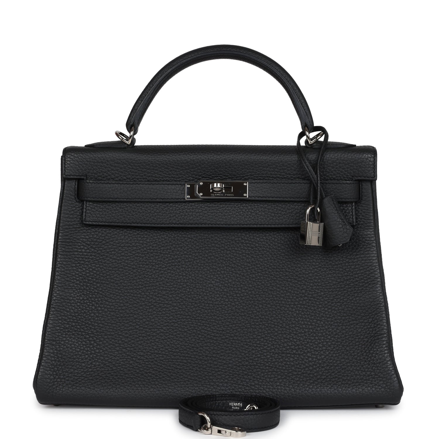 Pre owned Hermes Kelly Retourne 32 Plomb Clemence Palladium Hardware