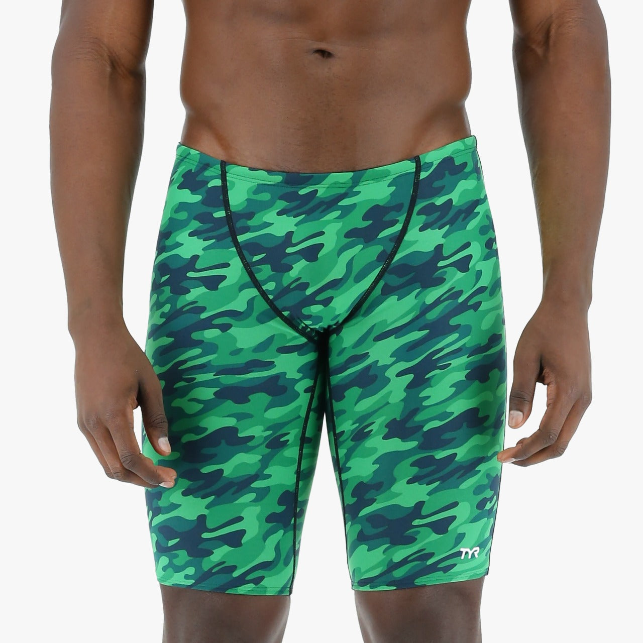 TYR MADE IN CHINA TYR Durafast Elite Men's Blackout Camo Jammer Swimsuit   Green
