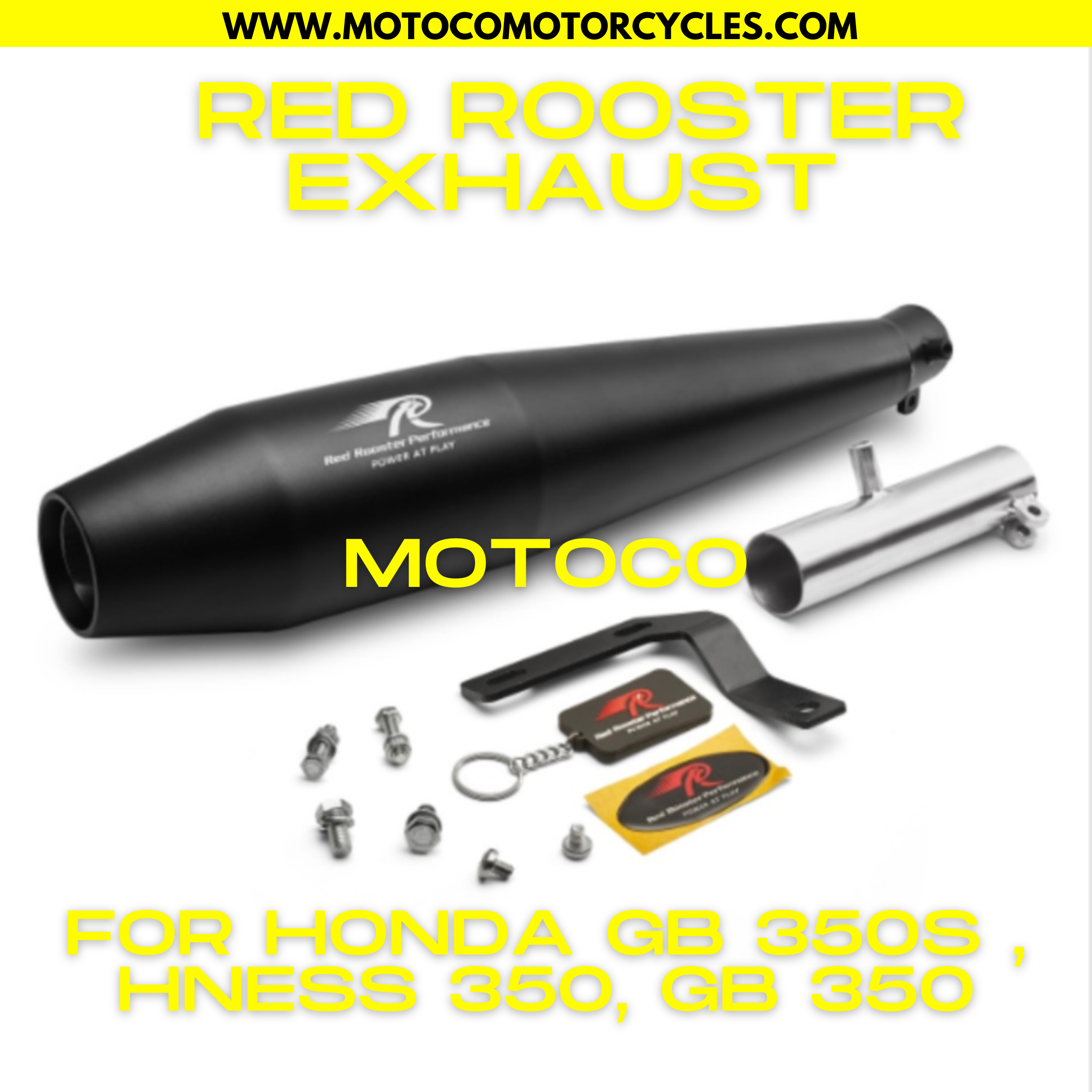 MOTOCO Red Rooster Exhaust For GB 350S , Hness 350 & GB 350