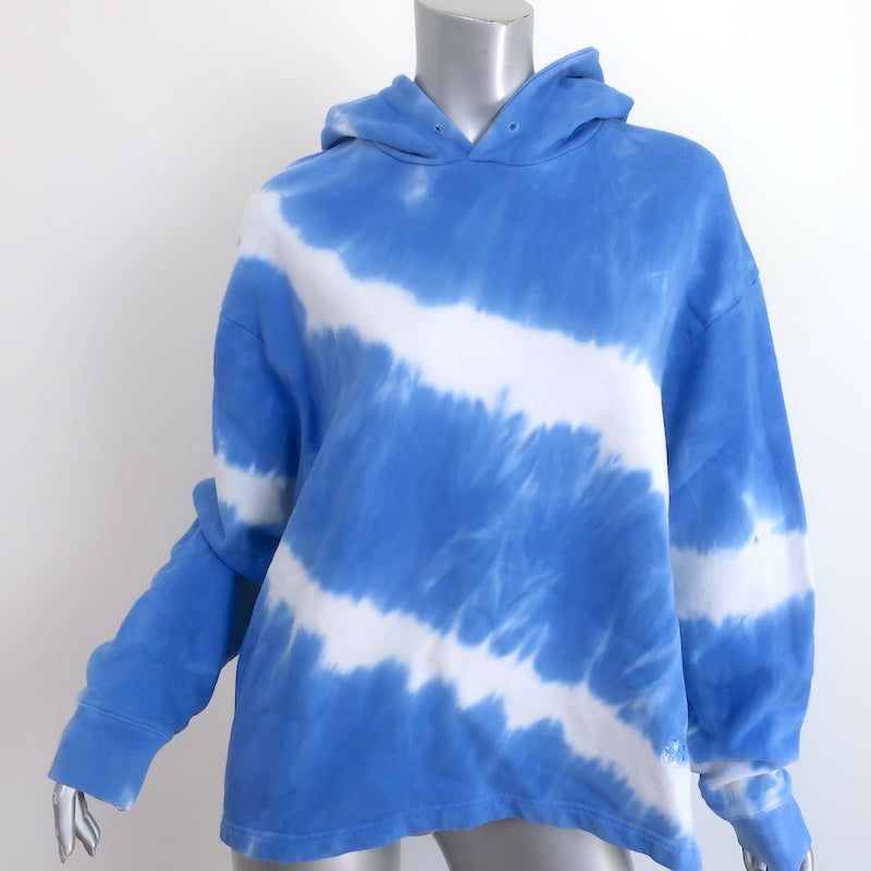 HOLDEN TISCH Tory Burch Tory Sport Tie Dye Hoodie Sweatshirt Blue Cotton Size Small