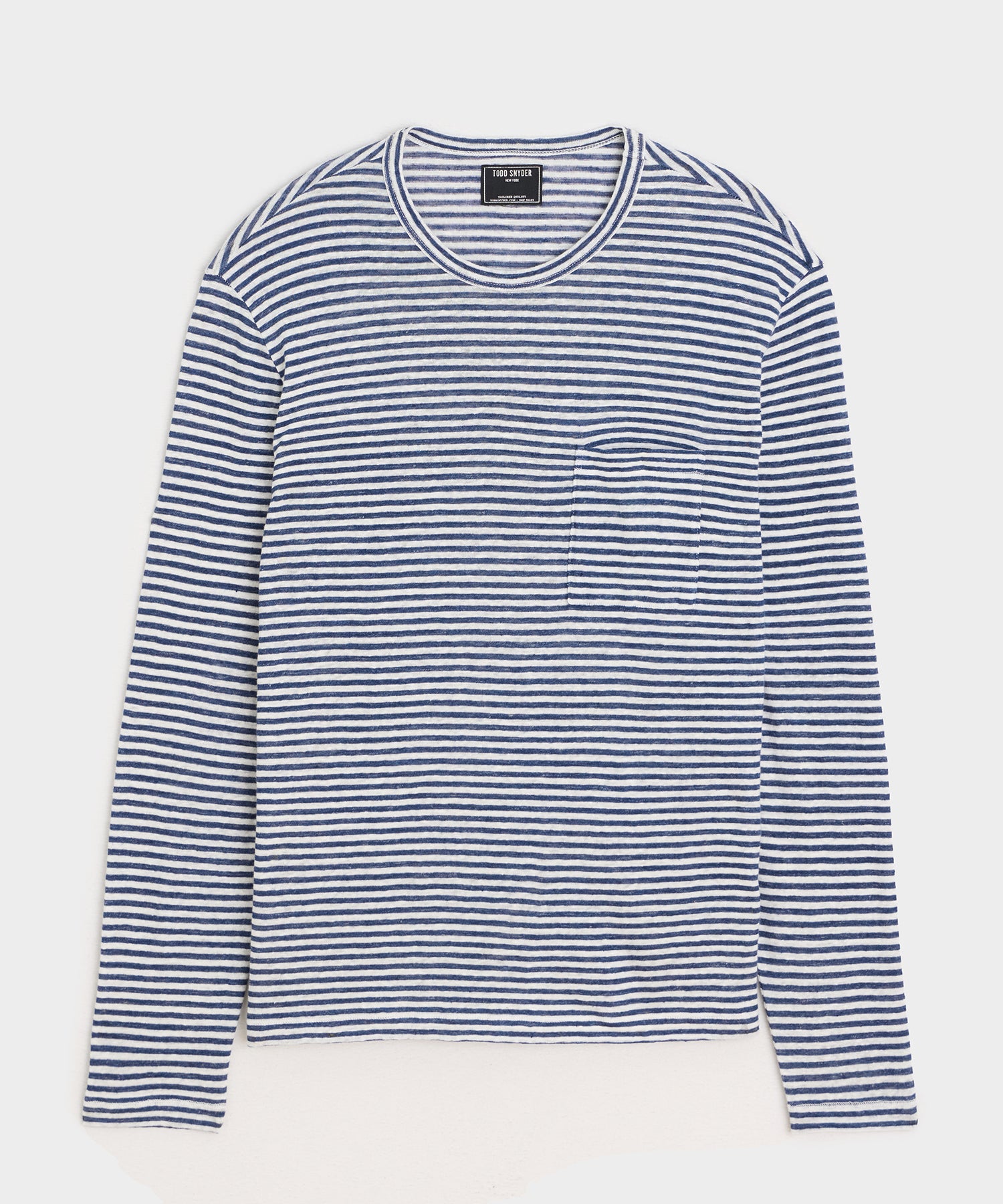 TODD SNYDER Linen Jersey Striped Pocket Tee