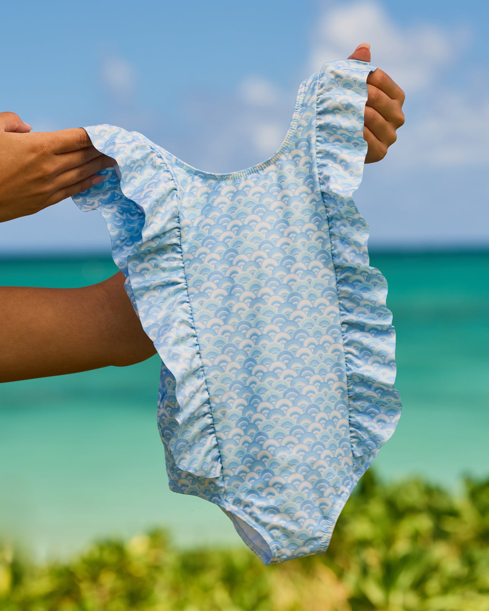 KENNY FLOWERS The Anguilla   Mini   Girls Ruffle One Piece UPF 50+