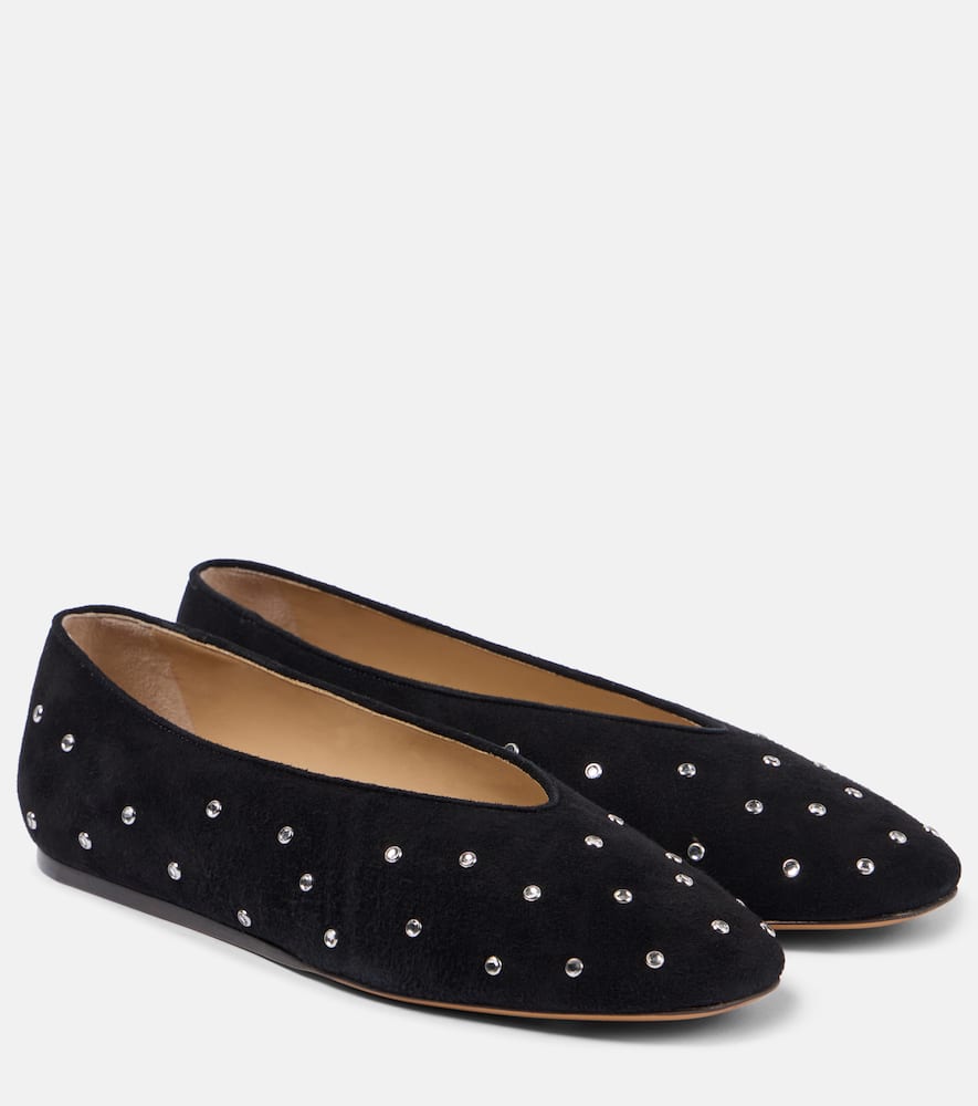 LE MONDE BERYL Le Monde B√É¬©ryl Regency embellished suede ballet flats