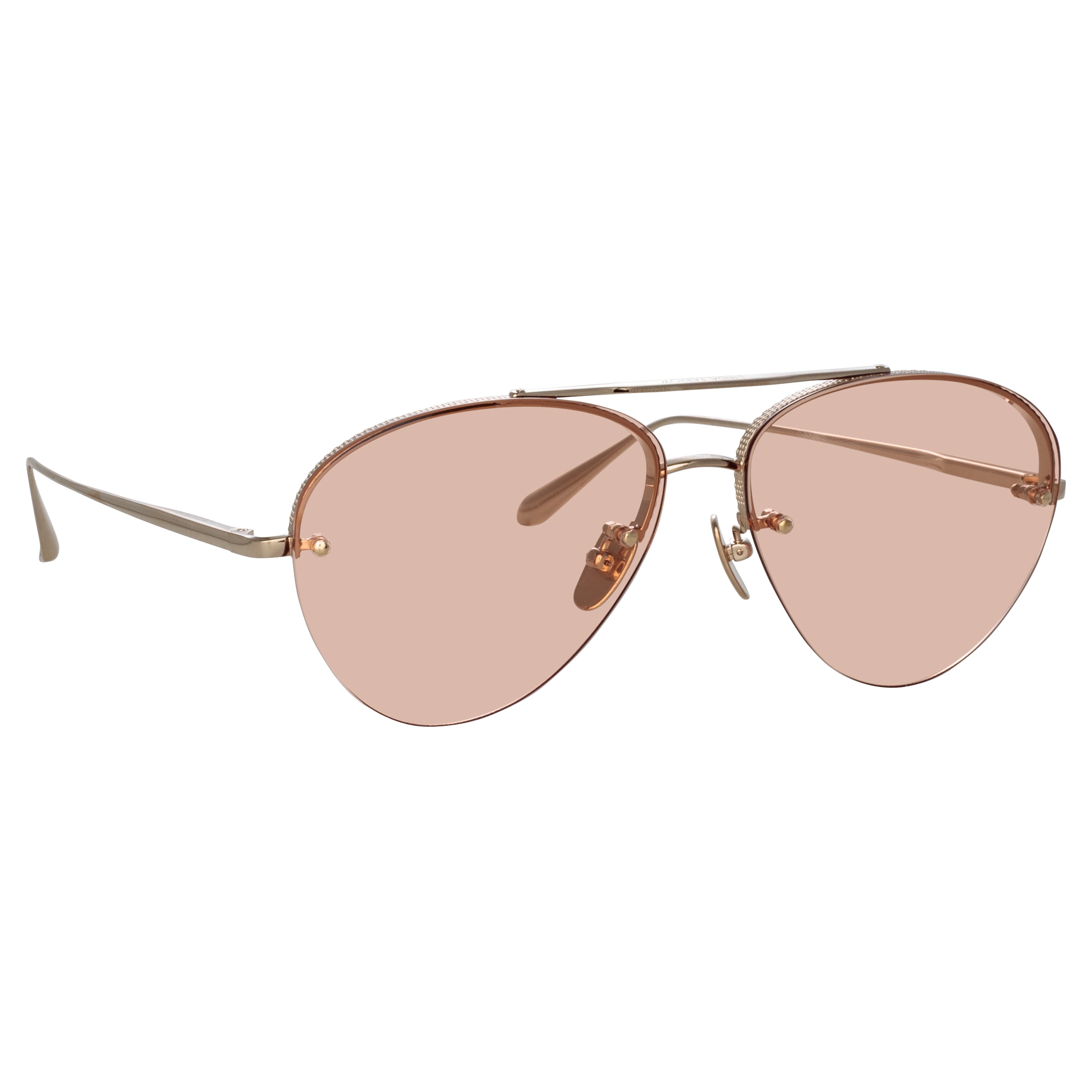 Linda Farrow Edano Sunglasses in Light Gold C3 60