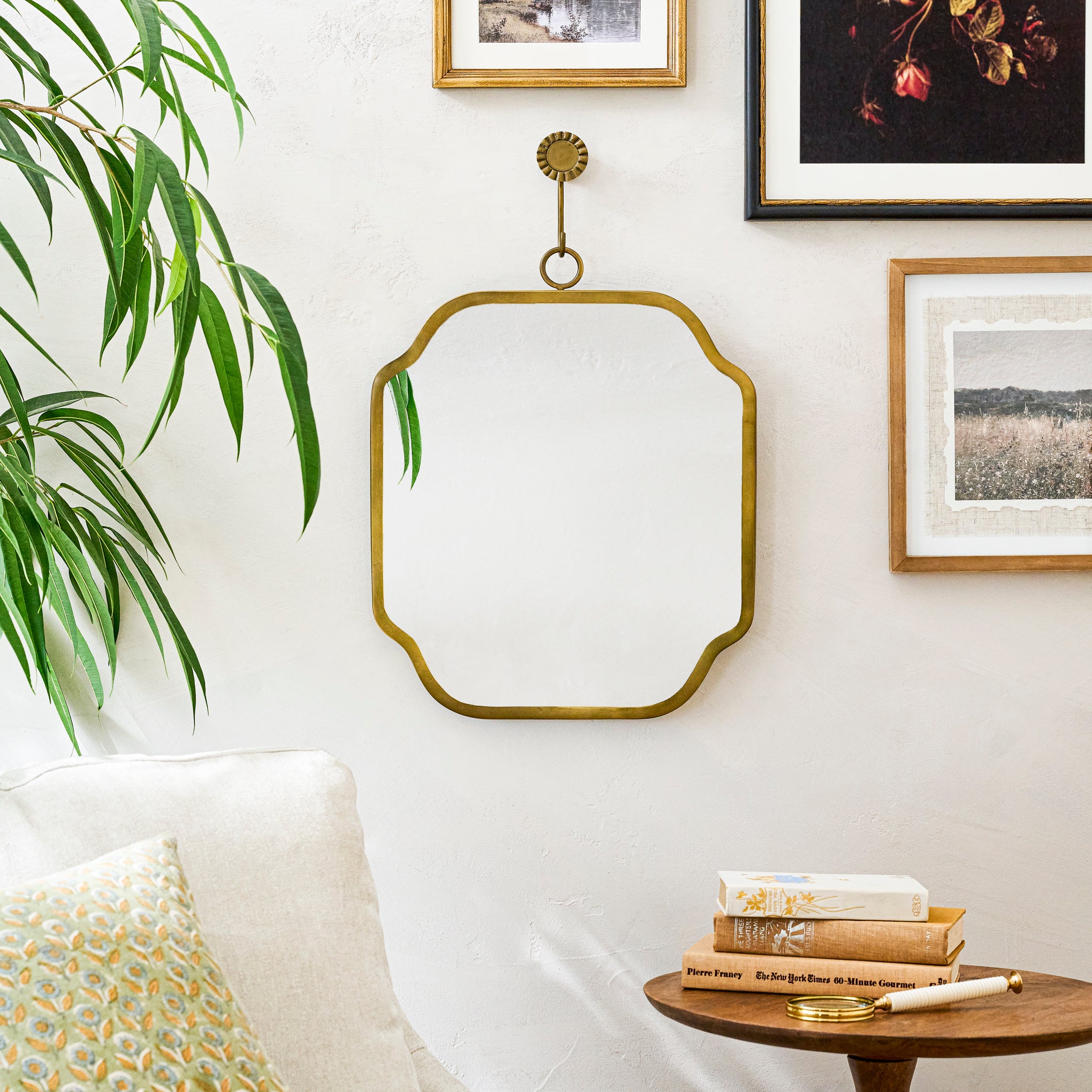 VND6624 GULATI EXPORTS Justine Brass Hanging Mirror