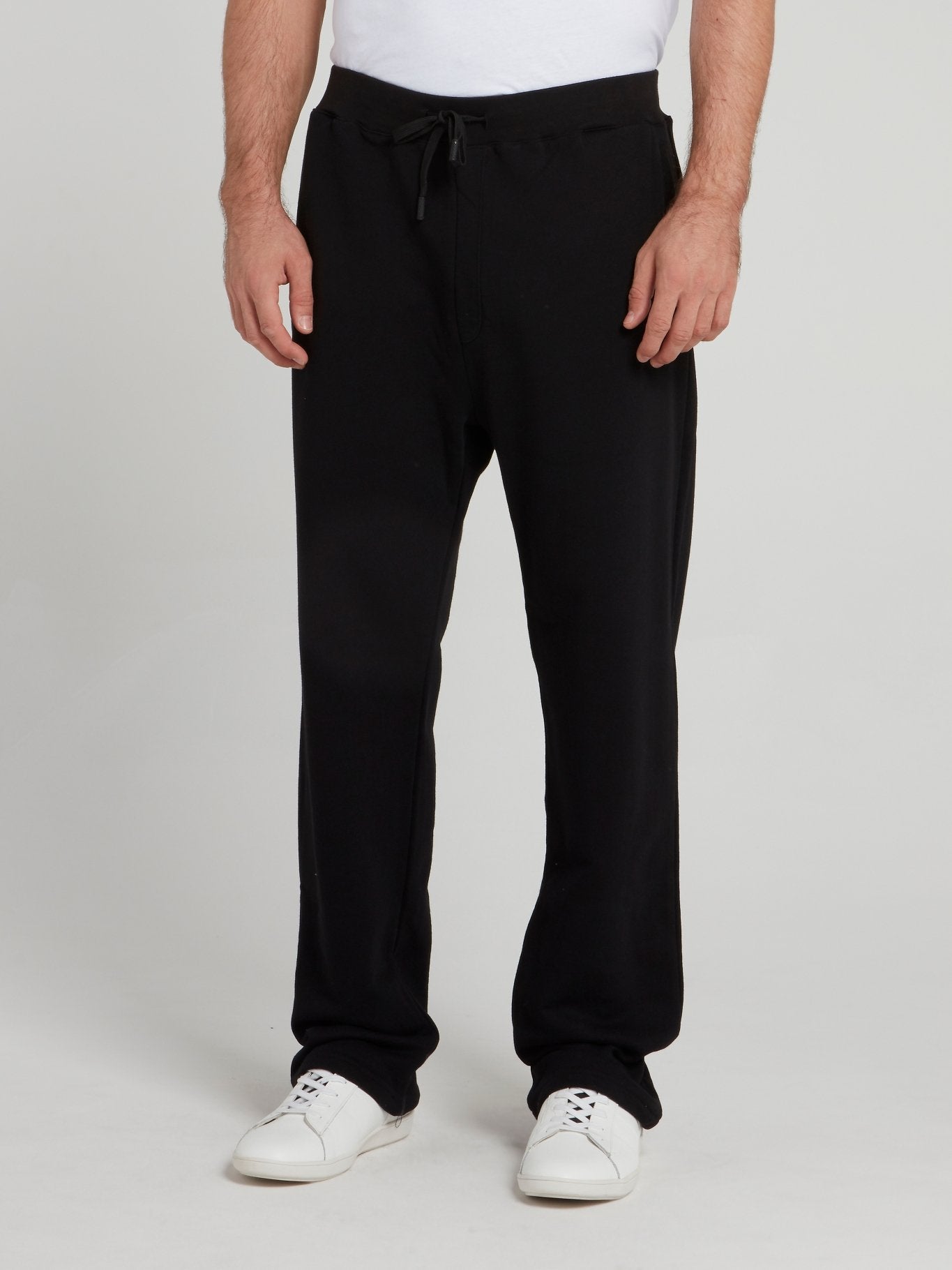 ROBERTO CAVALLI Black Drawstring Woven Pants