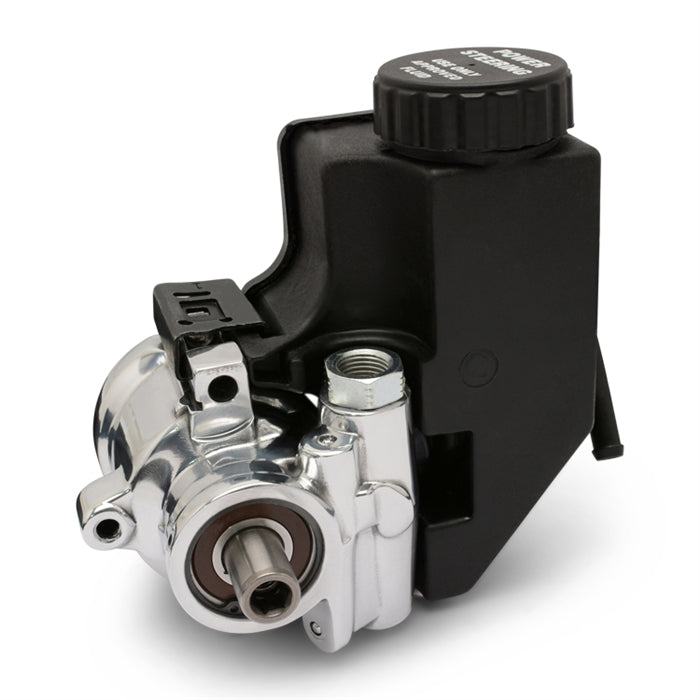 EDDIE MOTORSPORTS Power Steering Pump with Threaded Mounting Holes with Attached Plastic Reservoir