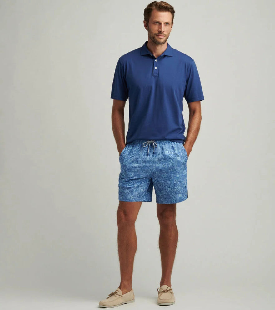 Peter Millar Men's 7 Inch Mai Tai Swim Trunks   Stellar Blue