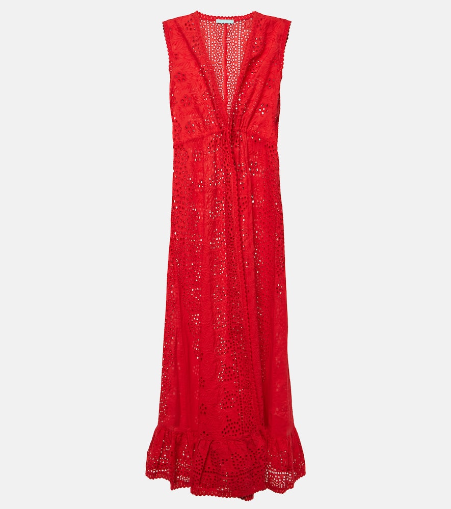 Melissa Odabash Tessa broderie anglaise cotton midi dress