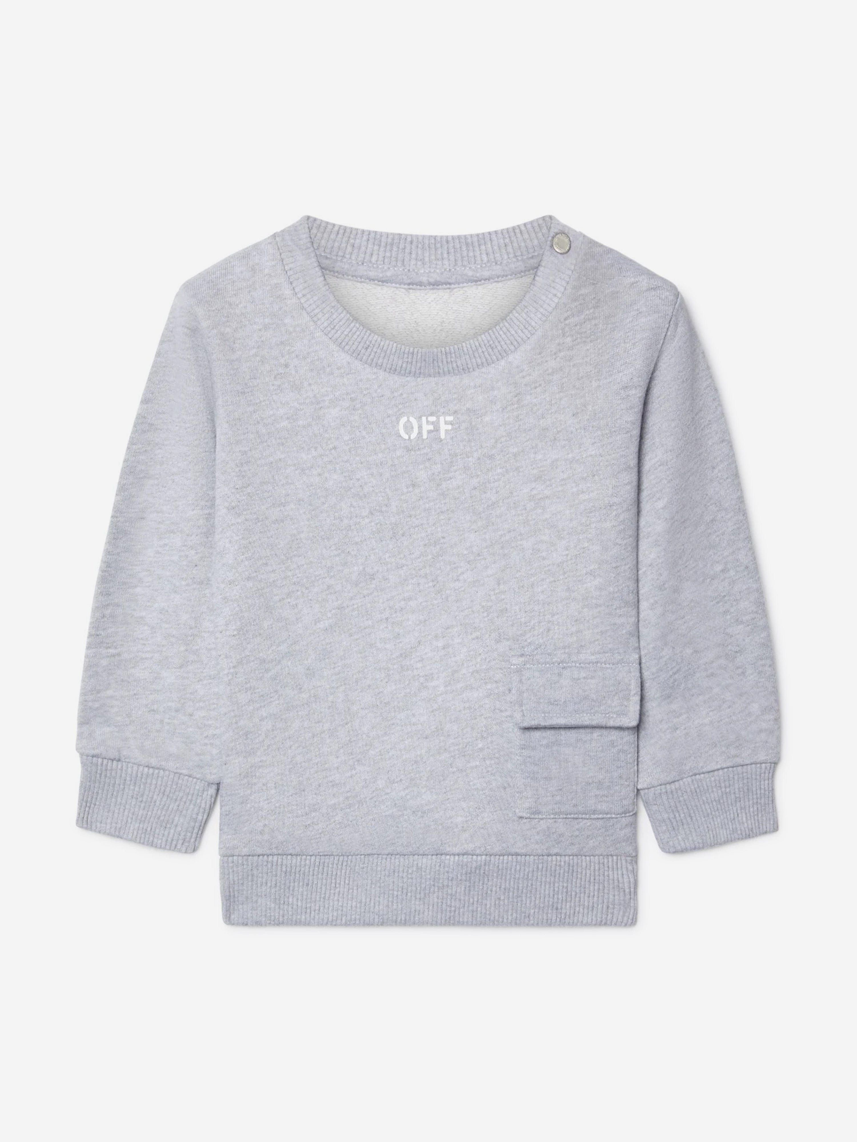 OFF WHITE Baby Boys Off Stamp Sweatshirt in Grey
