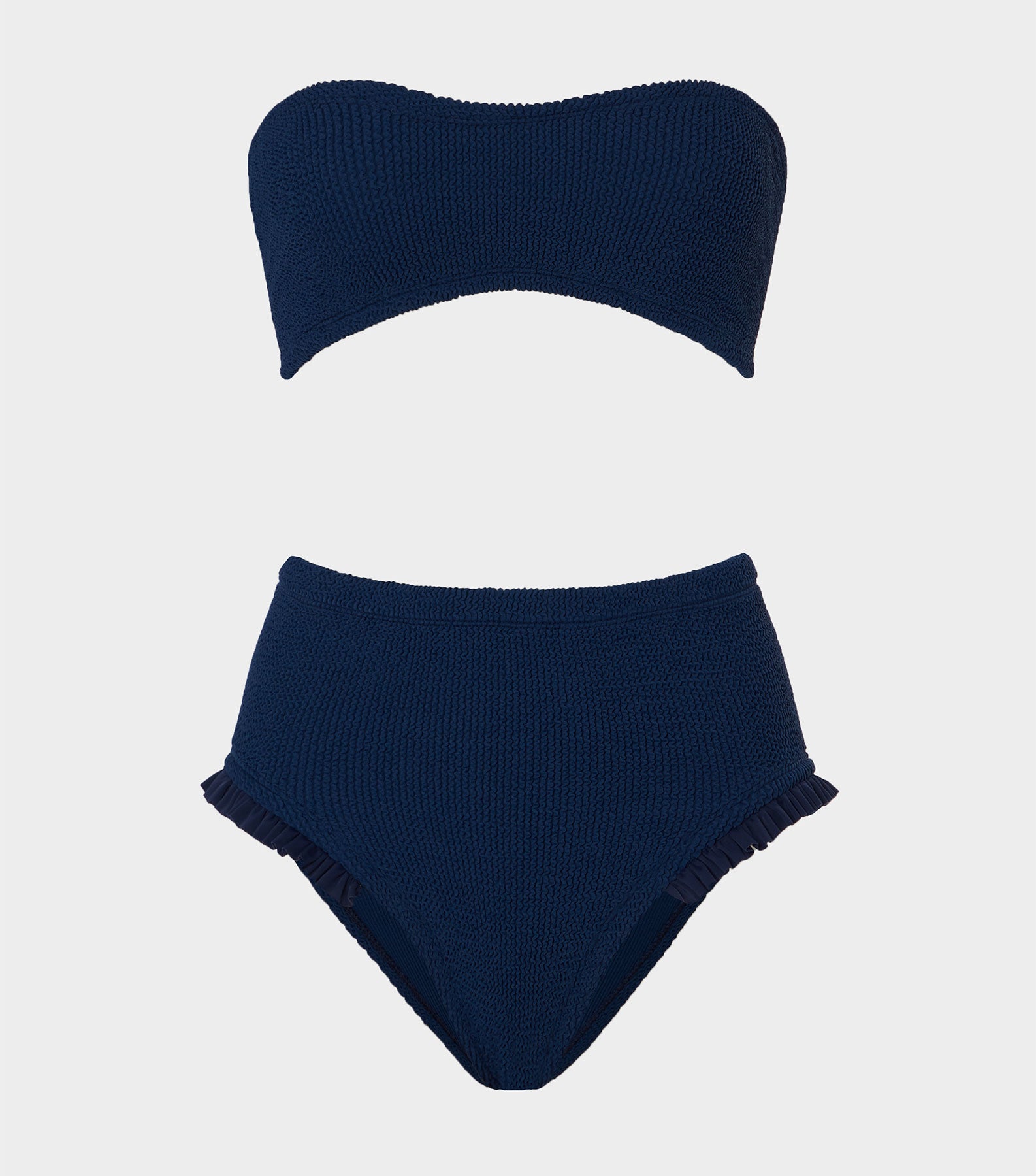 HUNZA G Osiris Frill Bikini   Navy