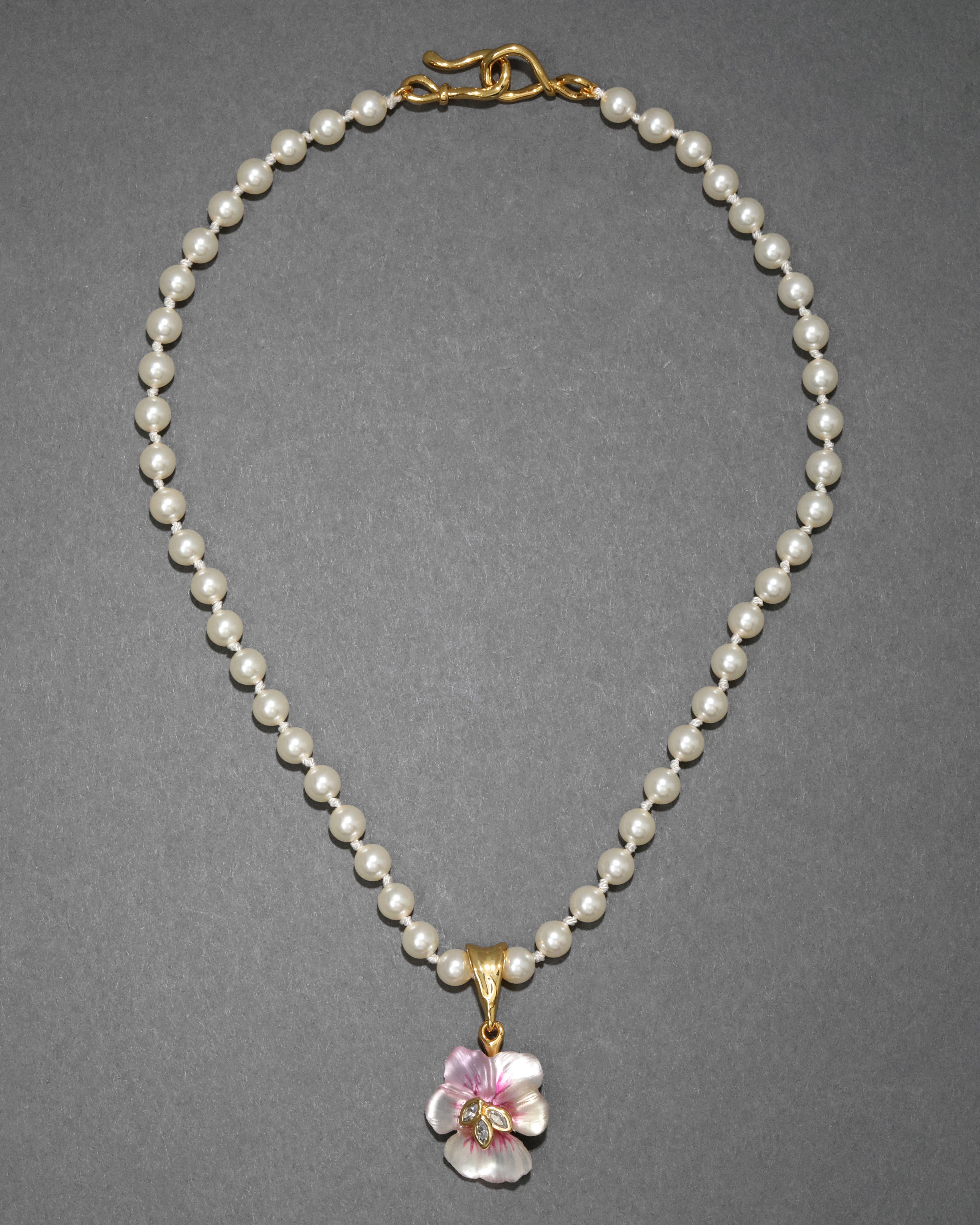 ALEXIS BITTAR Pansy Lucite Pearl Necklace  Astor
