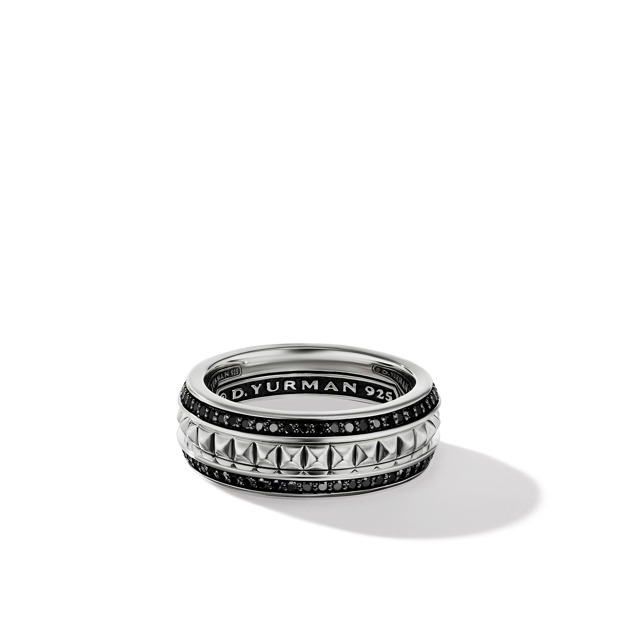 David Yurman 8mm Pyramid Pave Band Ring Bd Sil