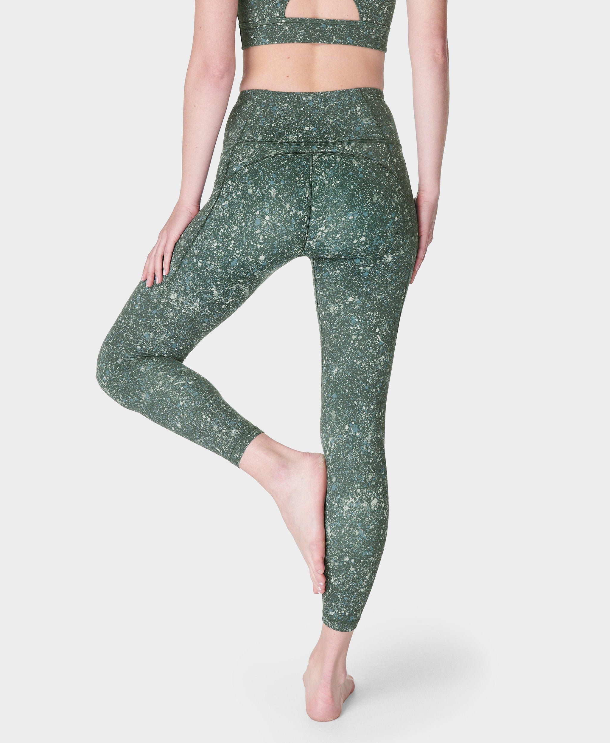 THE EASTLET Super Soft 7/8 Yoga Leggings Sb6916a 78 Green Multi Speckle