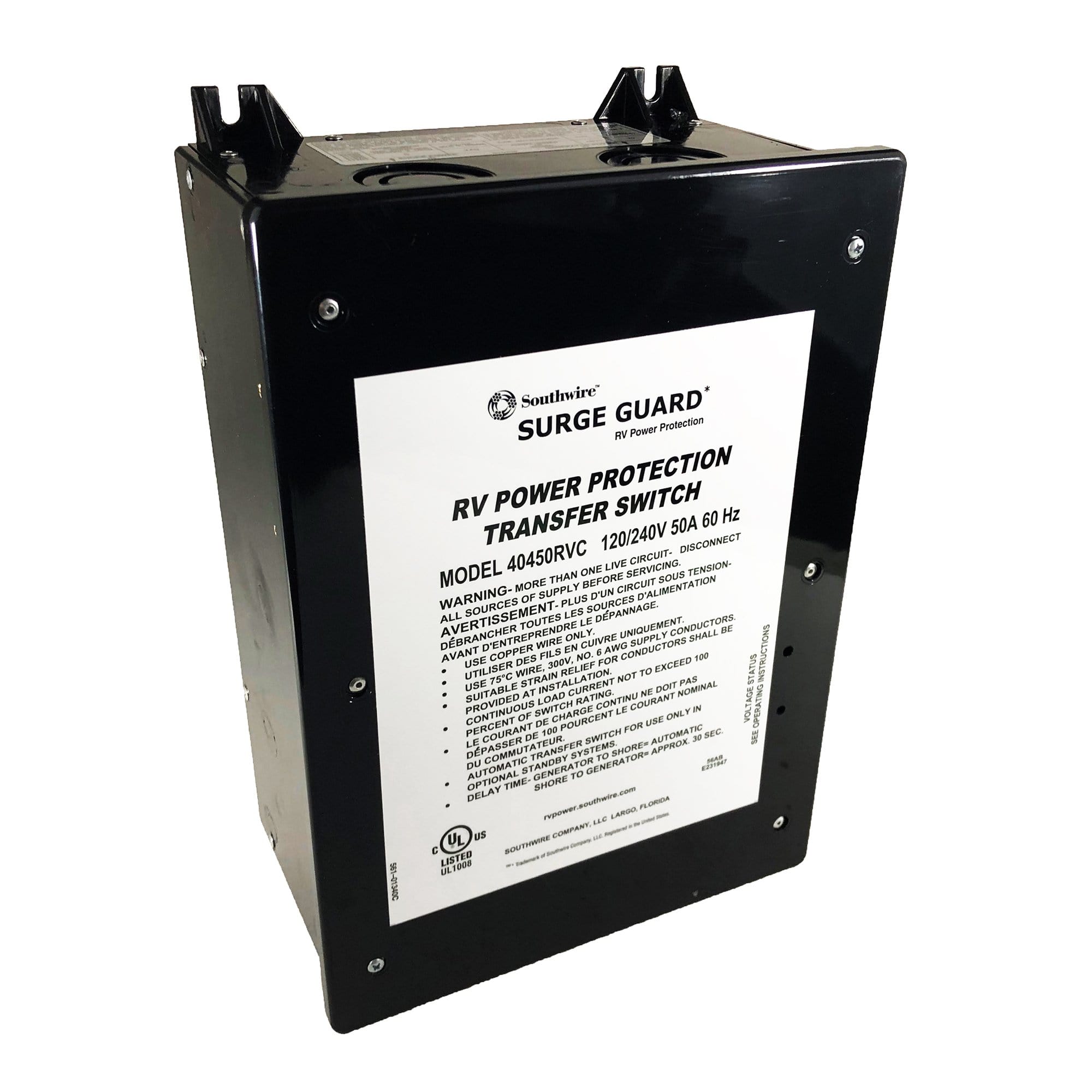 Southwire 40450RVC3 50A Surge Guard Automatic Transfer Switch