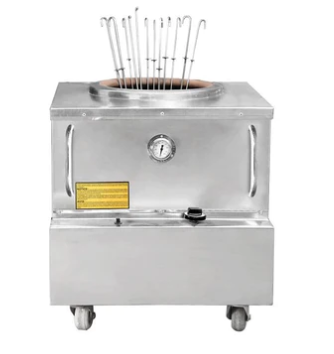 Baba Clay 30" x 28" Natural Gas Stainless Steel Square Drum Tandoor Oven   48,000 BTU BCTAN 3028