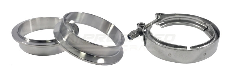 Torque Solution Stainless Steel V Band Clamp & Flange Kit: 2.5" (63mm)
