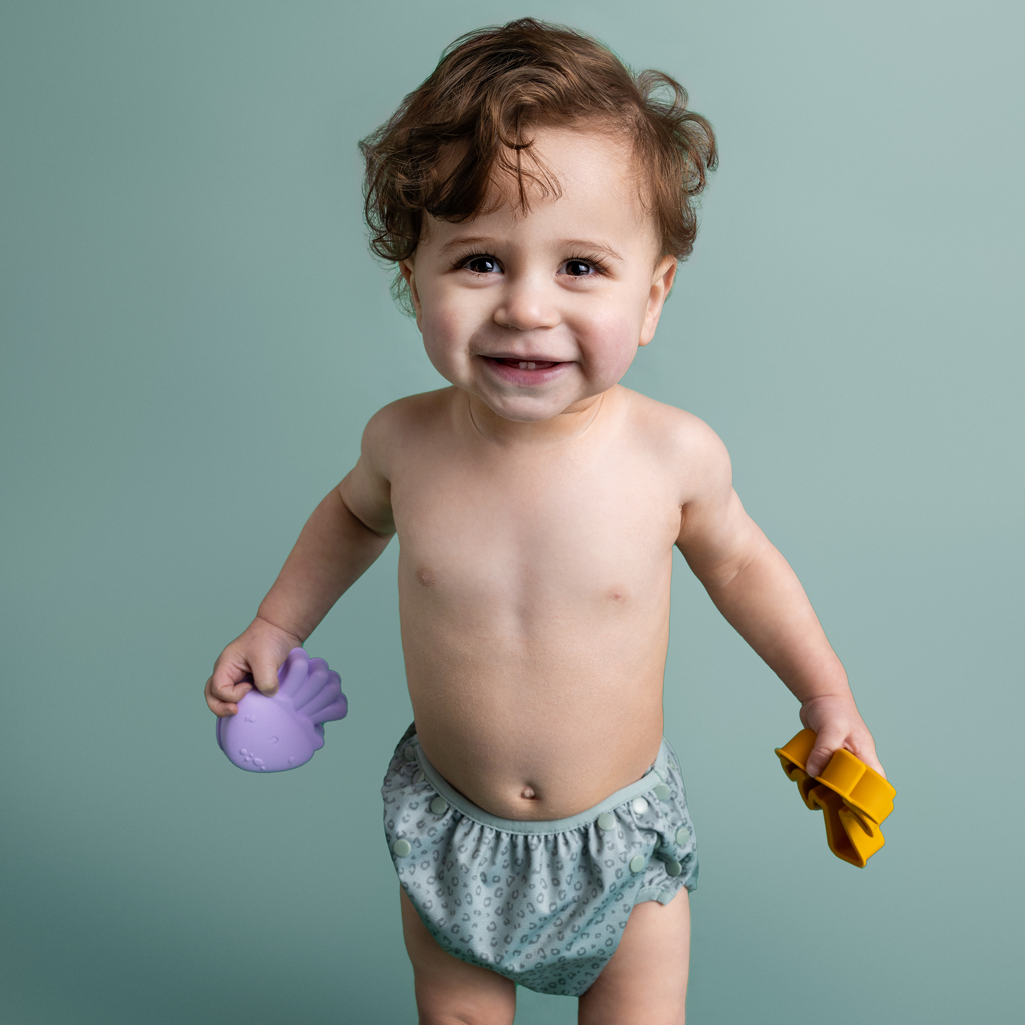 Swim Essentials   Swim Diaper   Green Leopard Print